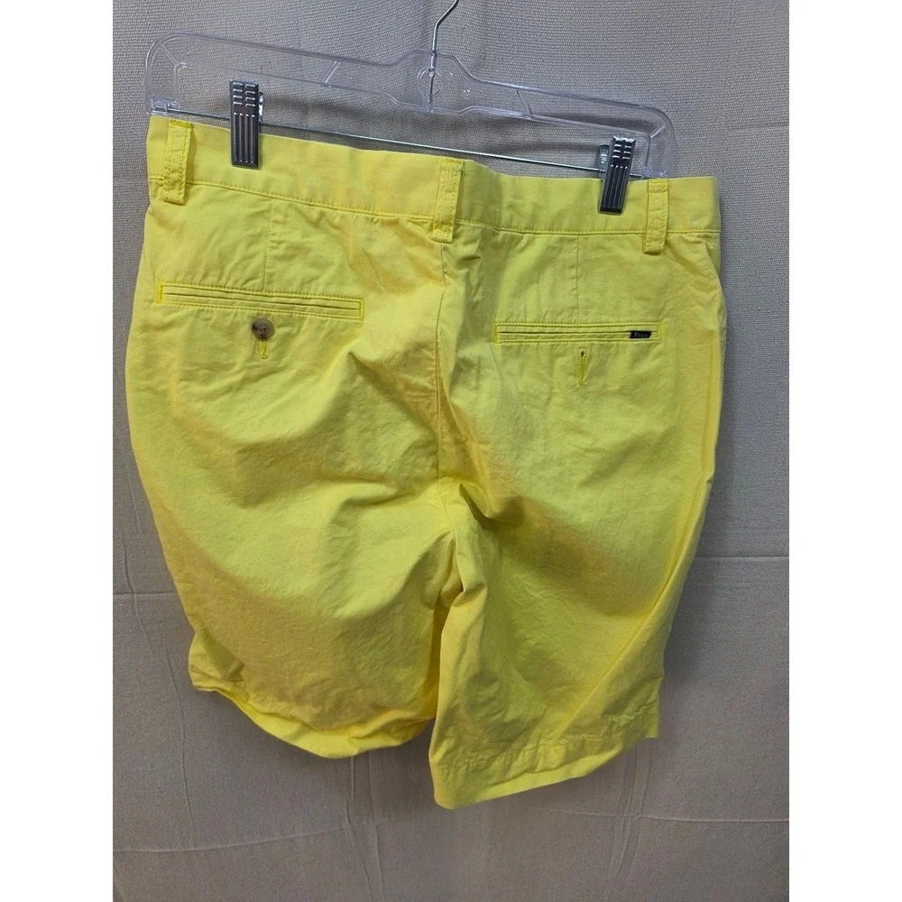 Polo Ralph Lauren Mens‎ Yellow Pima Cotton Blend Flat Front Chino Shorts Size 36